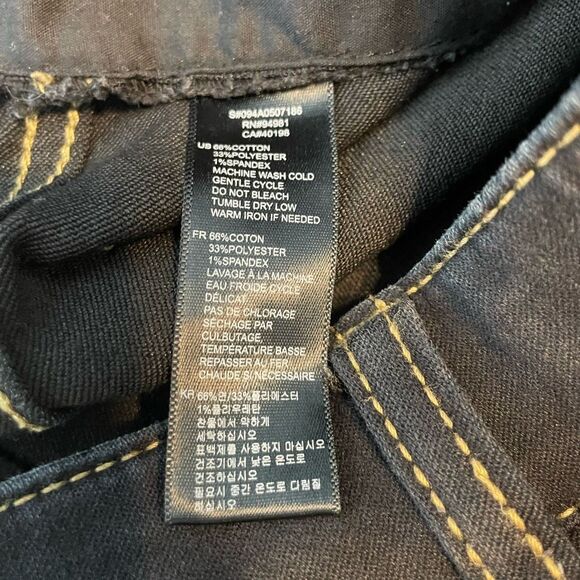 2.1 Denim Skinny Zip Hem Jeans Black Dark Wash Low Rise Leg Y2K 24 - Picture 5 of 6